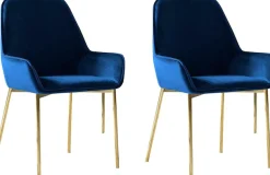 SalesFever Armlehnstuhl »Eleganter Esszimmerstuhl« (Set) 2 Stk.mit modernem, messingfarbenem Gestell