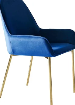 SalesFever Armlehnstuhl »Eleganter Esszimmerstuhl« (Set) 2 Stk.mit modernem, messingfarbenem Gestell