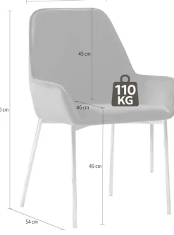 SalesFever Armlehnstuhl »Eleganter Esszimmerstuhl« (Set) 2 Stk.mit modernem, messingfarbenem Gestell