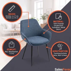 SalesFever Armlehnstuhl »Komfortabler Esszimmerstuhl zum Relaxen« (Set) 2 Stk.