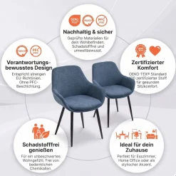 SalesFever Armlehnstuhl »Komfortabler Esszimmerstuhl zum Relaxen« (Set) 2 Stk.