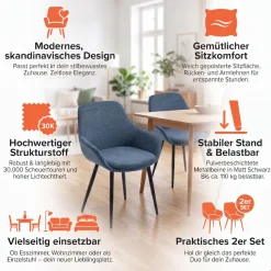 SalesFever Armlehnstuhl »Komfortabler Esszimmerstuhl zum Relaxen« (Set) 2 Stk.