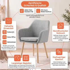 SalesFever Armlehnstuhl »Komfortabler Esszimmerstuhl mit Stil« () Stuhlbeine aus massivem Eichenholz