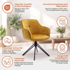 SalesFever Armlehnstuhl »Stilvoller Esszimmerstuhl« () mit 360° Drehfunktion