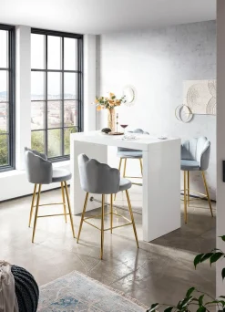 SalesFever Bartisch »Hochtisch im eleganten Stil« Edle Querstrebe in Chromoptik aus rostfreiem Stahl