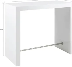 SalesFever Bartisch »Hochtisch im eleganten Stil« Edle Querstrebe in Chromoptik aus rostfreiem Stahl