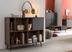 SalesFever Bücherregal »Kiruna Regal im minimalistischen Stil« Moderne Eleganz in Walnussfarbe