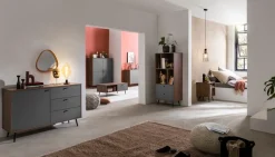 SalesFever Bücherregal »Kiruna Regal: Raum für Inspiration« Moderne Eleganz in Walnussfarbe