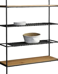 SalesFever Bücherregal »York Design-Regal für stilvolle Ordnung« Mattschwarze Polyrattan Ablageböden - Stil trifft Funktionalität