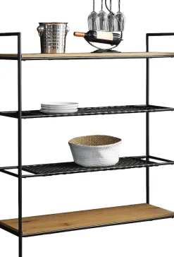 SalesFever Bücherregal »York Design-Regal für stilvolle Ordnung« Mattschwarze Polyrattan Ablageböden - Stil trifft Funktionalität