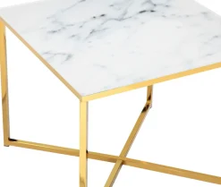 SalesFever Beistelltisch »Caorle Stilvoller Tisch« Elegante Tischplatte in edler Marmoroptik