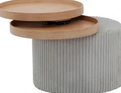 SalesFever Beistelltisch »Coffeetable in minimalistischer Optik« Bewegliche Tabletts trifft modernen Cordbezug