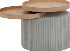 SalesFever Beistelltisch »Coffeetable in minimalistischer Optik« Bewegliche Tabletts trifft modernen Cordbezug