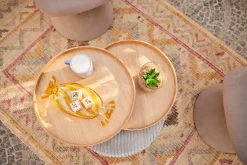 SalesFever Beistelltisch »Coffeetable in minimalistischer Optik« Bewegliche Tabletts trifft modernen Cordbezug