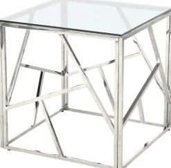 SalesFever Beistelltisch »Design-Beistelltisch fürs Wohnzimmer« Edelstahlgestell: Robust, rostfrei und stilvoll