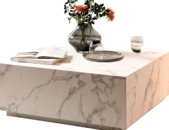 SalesFever Couchtisch »AlmerÃ­a Wohnzimmertisch: Beistelltisch mit Schwebe-Effekt« quadratisch 90x90 cm, in Marmoroptik foliert