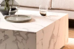 SalesFever Couchtisch »AlmerÃ­a Wohnzimmertisch: Beistelltisch mit Schwebe-Effekt« quadratisch 90x90 cm, in Marmoroptik foliert