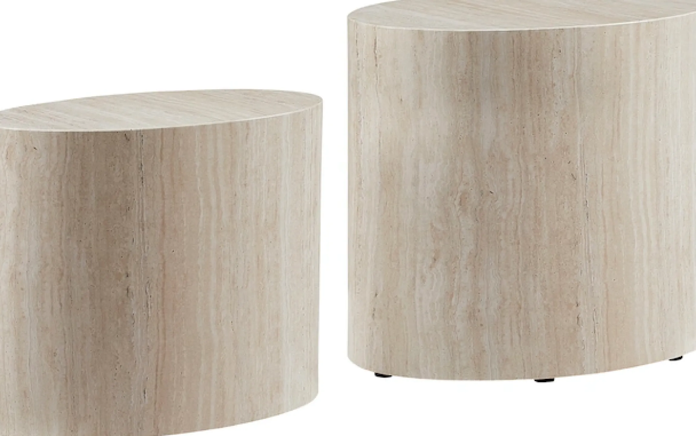 SalesFever Couchtisch »Almeria - Stilvoller Wohnzimmer- und Beistelltisch« Set, 2er Set, 2 Stk. tlg. oval, in Travertinoptik