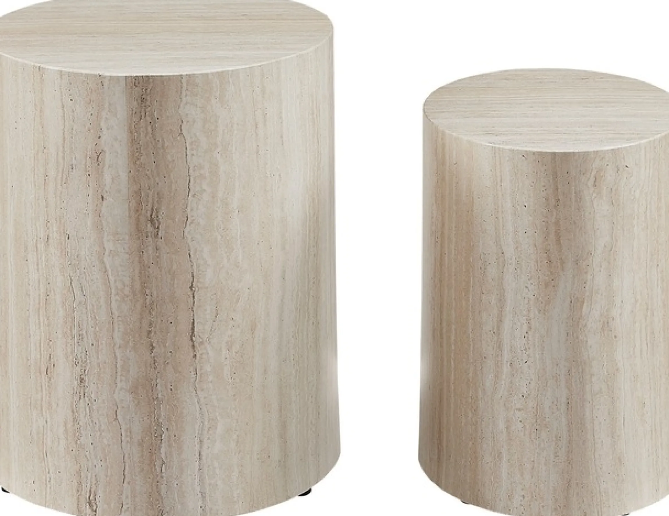 SalesFever Couchtisch »Almeria - Stilvoller Wohnzimmer- und Beistelltisch« Set, 2er Set, 2 Stk. tlg. oval, in Travertinoptik