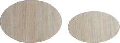 SalesFever Couchtisch »Almeria - Stilvoller Wohnzimmer- und Beistelltisch« Set, 2er Set, 2 Stk. tlg. oval, in Travertinoptik