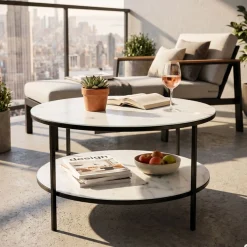 SalesFever Couchtisch »Caorle Coffeetable im minimalistischen Stil« Eleganz trifft Stil: Tischplatten in Marmoroptik