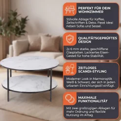 SalesFever Couchtisch »Caorle Coffeetable im minimalistischen Stil« Eleganz trifft Stil: Tischplatten in Marmoroptik
