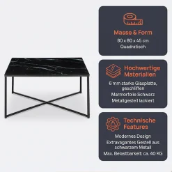 SalesFever Couchtisch »Caorle Coffeetable im eleganten Stil« Eleganz trifft Funktion: Tischplatte in Marmoroptik