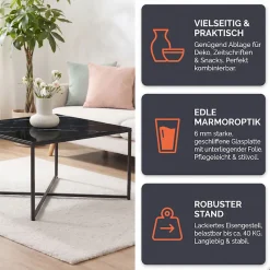 SalesFever Couchtisch »Caorle Coffeetable im eleganten Stil« Eleganz trifft Funktion: Tischplatte in Marmoroptik