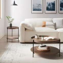 SalesFever Couchtisch »Chicago mit 2 Ablageflächen – moderner Design-Coffee-Table« 1 Stk. tlg. Stilvoller Wohnzimmertisch mit Stauraum, Holz & Metall