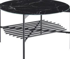 SalesFever Couchtisch »Coffeetable Wohnzimmertisch im minimalistischen Stil« 1 Stk. tlg. Glasplatte in Marmoroptik