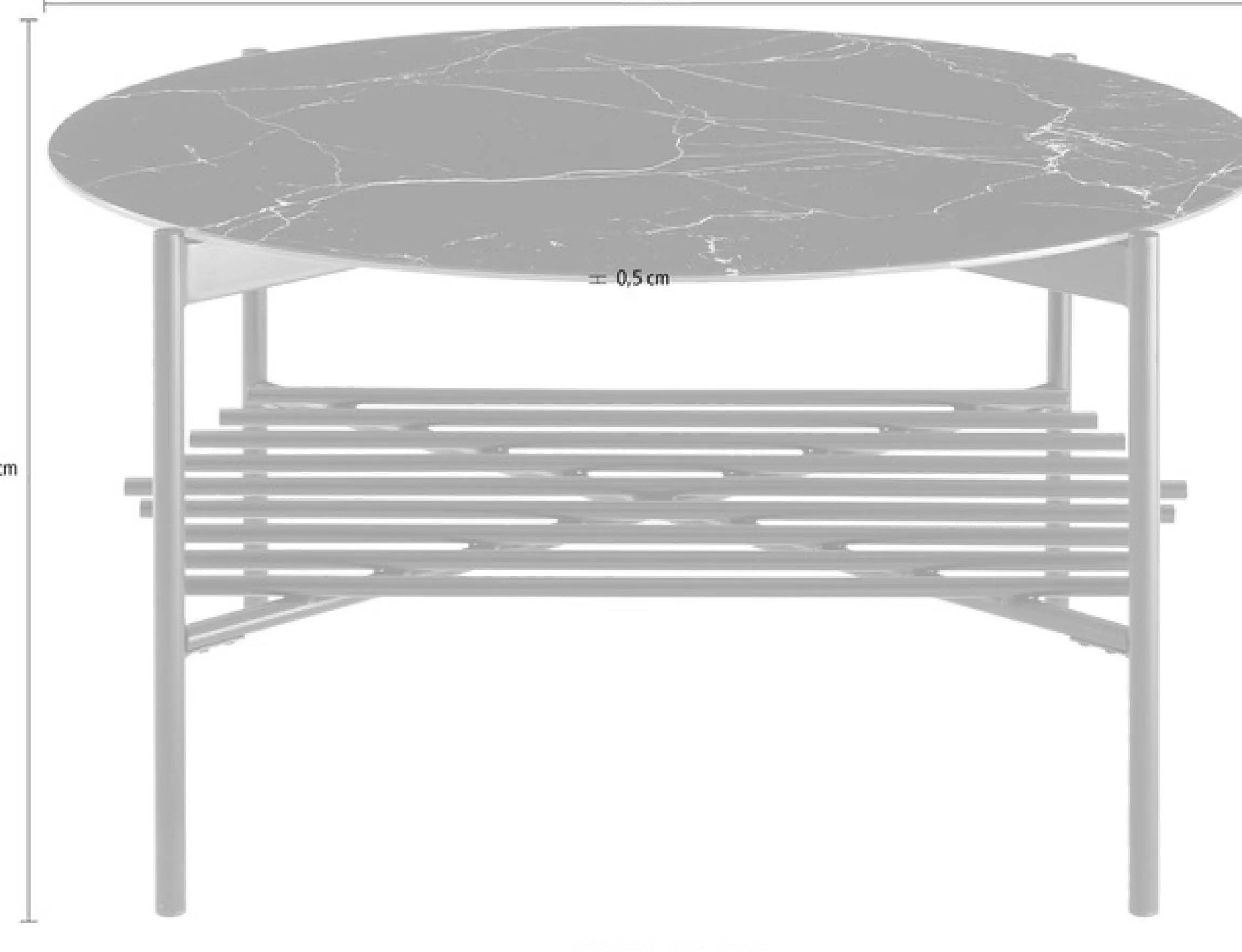 SalesFever Couchtisch »Coffeetable Wohnzimmertisch im minimalistischen Stil« 1 Stk. tlg. Glasplatte in Marmoroptik