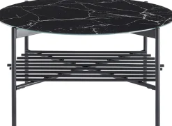 SalesFever Couchtisch »Coffeetable Wohnzimmertisch im minimalistischen Stil« 1 Stk. tlg. Glasplatte in Marmoroptik