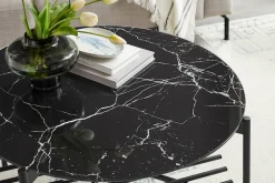 SalesFever Couchtisch »Coffeetable Wohnzimmertisch im minimalistischen Stil« 1 Stk. tlg. Glasplatte in Marmoroptik