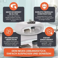 SalesFever Couchtisch »Coffeetable im minimalistischen Stil« komplett aus hochwertigem Fiberglas
