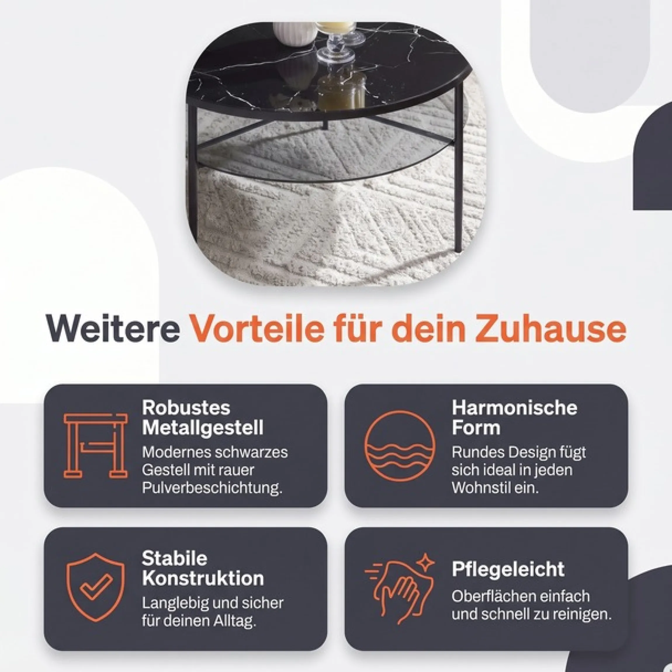 SalesFever Couchtisch »Designer Couchtisch« 1 Stk. tlg. Tischplatte in Marmoroptik