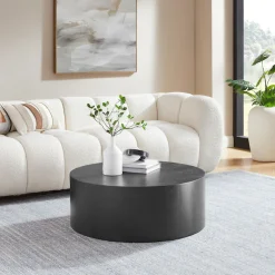 SalesFever Couchtisch »Design-Couchtisch für stilvolles Wohnen, Ø 80 cm« 1 Stk. tlg. Stilvoller & moderner Holztisch mit Echtholzfurnier