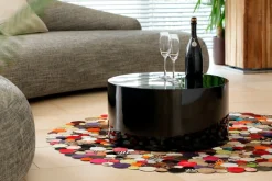 SalesFever Couchtisch »Design-Couchtisch Hochglanz weiß, Ø 60 cm« Moderner Wohnzimmertisch aus Holz hochglanz lackiert