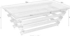SalesFever Couchtisch »Eleganter Tisch für Wohnzimmer« Edles Design-Gestell aus rostfreiem Stahl