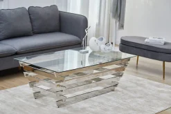 SalesFever Couchtisch »Eleganter Tisch für Wohnzimmer« Edles Design-Gestell aus rostfreiem Stahl