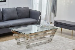 SalesFever Couchtisch »Eleganter Tisch für Wohnzimmer« Edles Design-Gestell aus rostfreiem Stahl