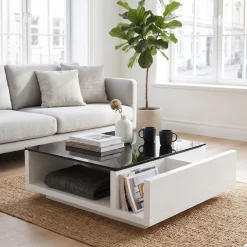 SalesFever Couchtisch »Eleganter Wohnzimmertisch« Praktisch mit integriertem Seiten-Magazinfach