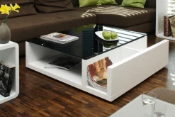 SalesFever Couchtisch »Eleganter Wohnzimmertisch« Praktisch mit integriertem Seiten-Magazinfach