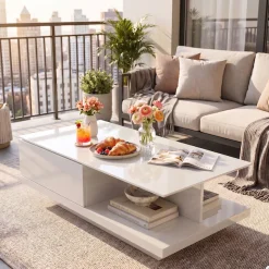SalesFever Couchtisch »im minimalistischen Stil« Elegante Tischplatte aus robustem Kristallglas