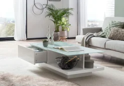 SalesFever Couchtisch »im minimalistischen Stil« Elegante Tischplatte aus robustem Kristallglas