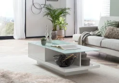 SalesFever Couchtisch »im minimalistischen Stil« Elegante Tischplatte aus robustem Kristallglas