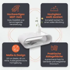 SalesFever Couchtisch »im stilvollen Look« Vollständig aus edlem Fiberglas gefertigt