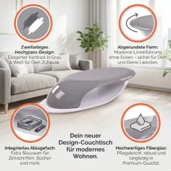 SalesFever Couchtisch »Lignano Coffeetable - stilvoller Mittelpunkt« Fiberglas-Couchtisch: Zweifarbiges Design, unvergleichlicher Stil