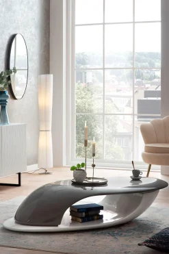 SalesFever Couchtisch »Lignano Coffeetable - stilvoller Mittelpunkt« Fiberglas-Couchtisch: Zweifarbiges Design, unvergleichlicher Stil