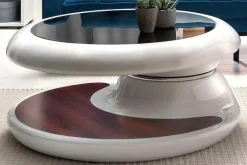 SalesFever Couchtisch »Milano Tisch Trendiges Wohnzimmer-Highlight« Tischplatte: Rundum 360° drehbar!
