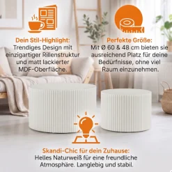 SalesFever Couchtisch »New Orleans stilvoller Couchtisch« Set, 2 Stk. tlg. mit umlaufender Rillenstruktur